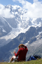 Rast med utsikt mot Mont Blanc