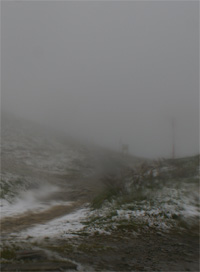 Snöoväder vid Col de Balme